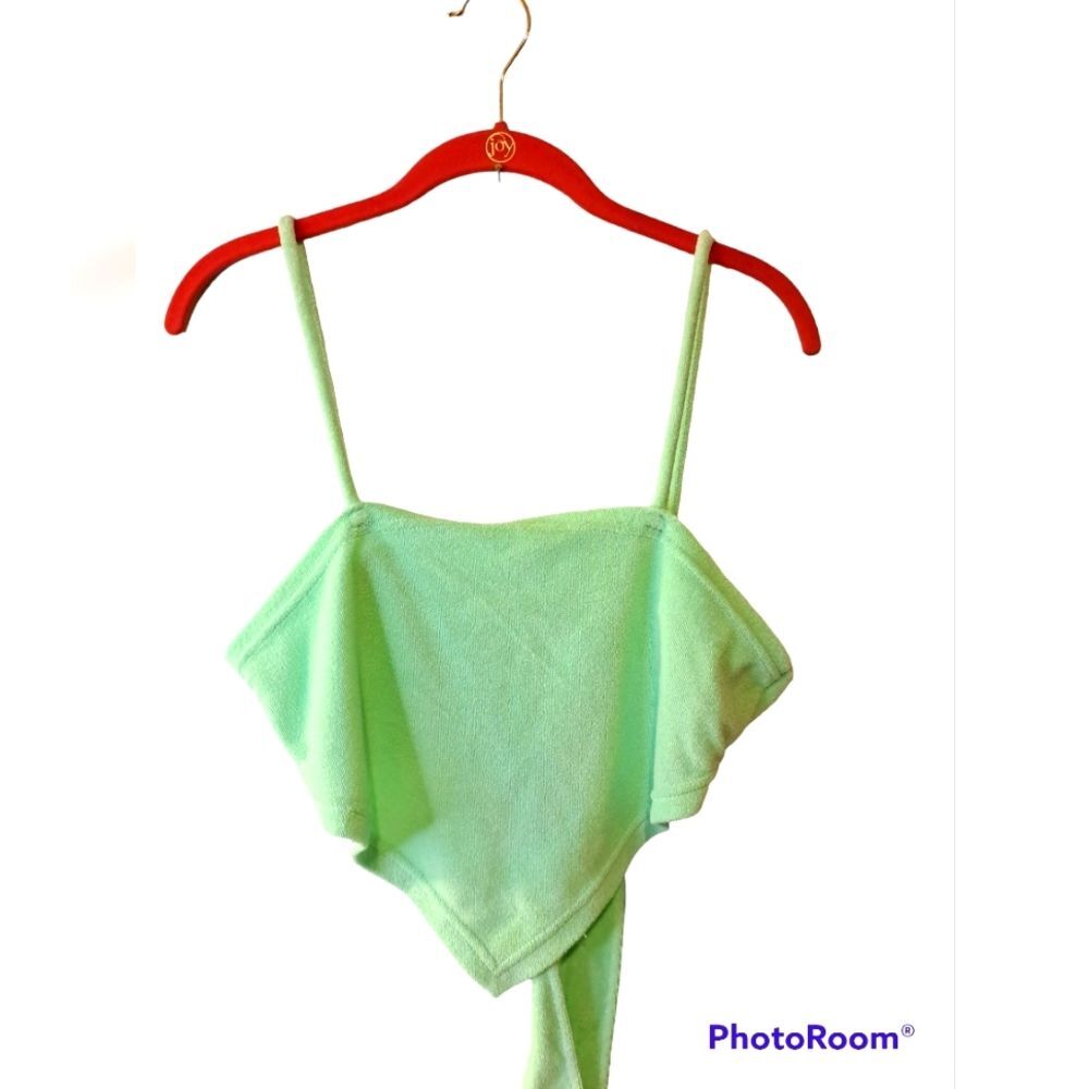 SHACI GREEN MINT CROP TOP WITH A SCARF DESIGN NWT SIZE 1XL
